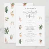 budgettaire waterverf drink weekend bachelorette feestdagenkaart (Voorkant / Achterkant)