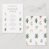 budgettaire waterverf drink weekend bachelorette notitiekaartje (Voorkant / Achterkant)