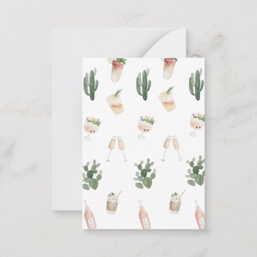 budgettaire waterverf drink weekend bachelorette notitiekaartje (Achterkant)