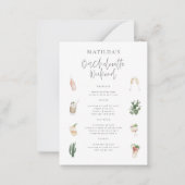 budgettaire waterverf drink weekend bachelorette notitiekaartje (Voorkant)