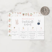 budgettaire waterverf drink weekend bachelorette notitiekaartje (Voorkant / Achterkant in situ)