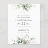 budgettaire Waterverf - groen - bruiloft Flyer (Voorkant)