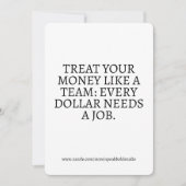 Budgettering Quote Wenskaart, Aangepaste Wealth Qu Feestdagenkaart (Voorkant)