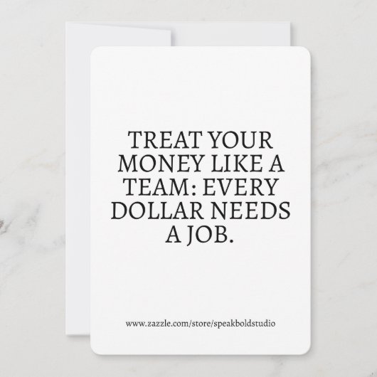 Budgettering Quote Wenskaart, Aangepaste Wealth Qu Feestdagenkaart (Voorkant)