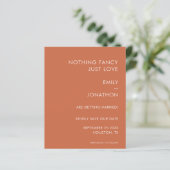 Budgettypografie Terracotta Wedding Save the Date (Staand voorkant)