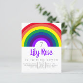 Budgetuitnodiging Paarse regenboogdag (Staand voorkant)