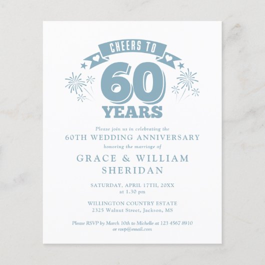 Budgetuitnodigingen voor 60e Jubileum (Voorkant)