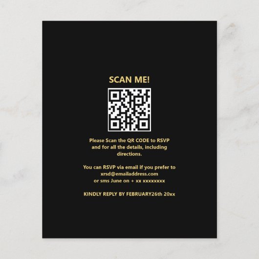 Budgetverrassing Uitnodiging QR rsvp Flyer (Achterkant)