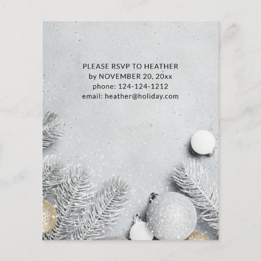 Budgetversieringen en pijnbladeren kerstfeest flyer (Achterkant)