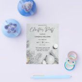 Budgetversieringen en pijnbladeren kerstfeest flyer (Enkel)