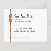 (Budgetvriendelijk) ⚓ Eenvoudige nautische Save th Aankondigingskaart (Voorkant)