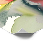 Budgetvriendelijk Levendig Waterverf Bloemen Poste Poster (Hoek)