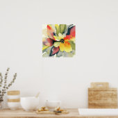 Budgetvriendelijk Levendig Waterverf Bloemen Poste Poster (Keuken)