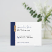 Budgetvriendelijk ⚓ Nautisch Save Our Date Aankondigingskaart (Staand voorkant)