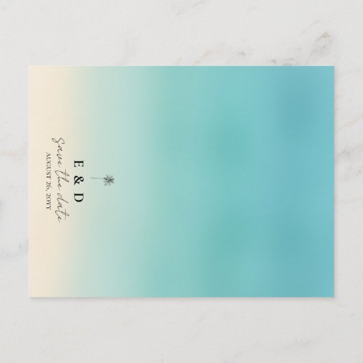 Budgetvriendelijk🌊 Strandbruiloft Save The Date K Briefkaart (Achterkant)