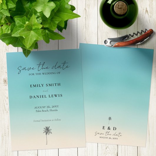 Budgetvriendelijk🌊 Strandbruiloft Save The Date K Briefkaart