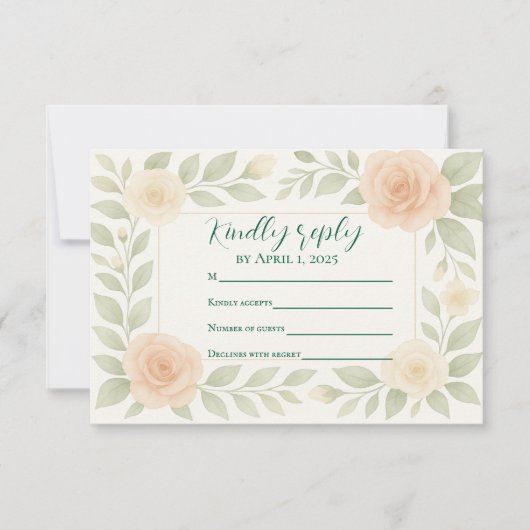 Budgetvriendelijke bloemencode QR Code RSVP-kaart RSVP Kaartje (Voorkant)