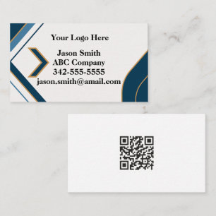 Budgetvriendelijke Blue & Gold dynamische QR-code Visitekaartje