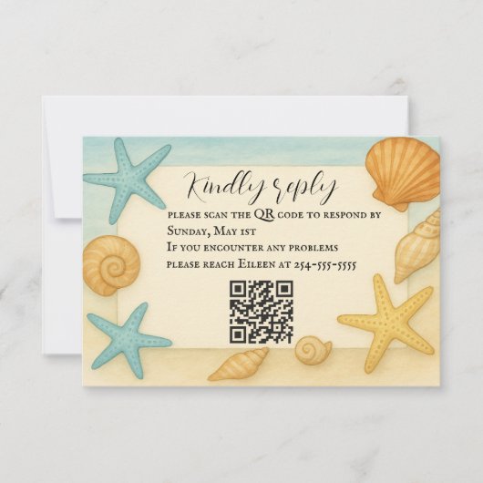 Budgetvriendelijke kustwacht QR-code RSVP-kaart RSVP Kaartje (Voorkant)