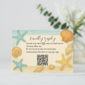 Budgetvriendelijke kustwacht QR-code RSVP-kaart RSVP Kaartje (Staand voorkant)