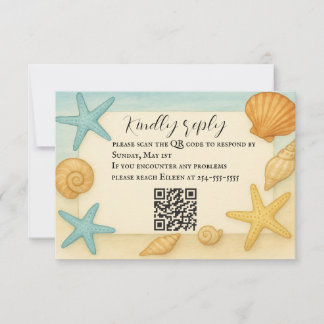 Budgetvriendelijke kustwacht QR-code RSVP-kaart RSVP Kaartje