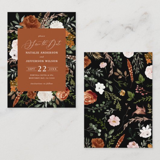 budgetvriendelijke , moderne bruiloft met behoud v notitiekaartje (Voorkant / Achterkant)