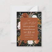 budgetvriendelijke , moderne bruiloft met behoud v notitiekaartje (Voorkant)