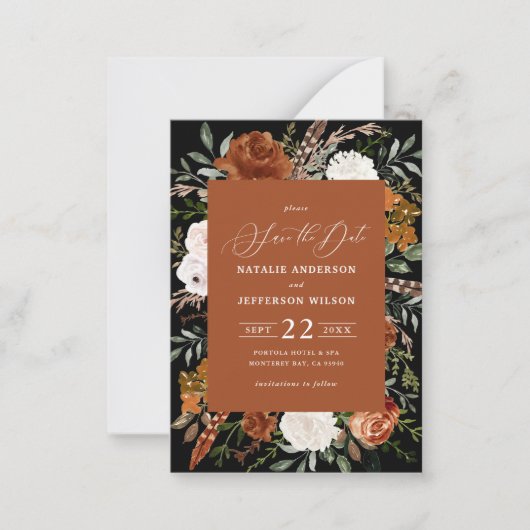 budgetvriendelijke , moderne bruiloft met behoud v notitiekaartje (Voorkant)