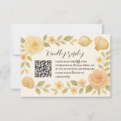 Budgetvriendelijke Roos Shells QR Code RSVP Card Kaartje (Voorkant)