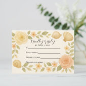 Budgetvriendelijke Roos Shells RSVP-kaart RSVP Kaartje (Staand voorkant)