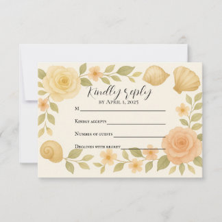 Budgetvriendelijke Roos Shells RSVP-kaart RSVP Kaartje