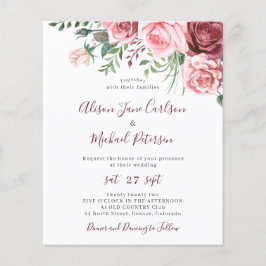 Budgetvriendelijke uitnodiging voor het bruiloft v