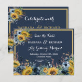 Budgetzeemacht Blauwe Zonnebloem Kaart (Voorkant / Achterkant)