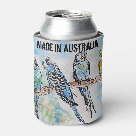 Budgie aquarel vogel schattig gemaakt in Australië Blikjeskoeler (Blikje Voorkant)