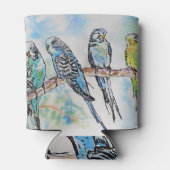 Budgie aquarel vogel schattig gemaakt in Australië Blikjeskoeler (Achterkant)