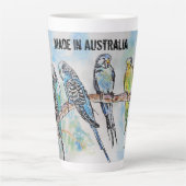 Budgie aquarel vogel schattig gemaakt in Australië Latte Mok (Voorkant)