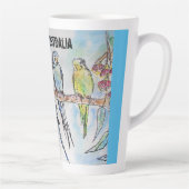 Budgie aquarel vogel schattig gemaakt in Australië Latte Mok (Rechts)