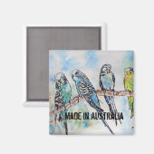 Budgie aquarel vogel schattig gemaakt in Australië Magneet (Voorkant / Achterkant)