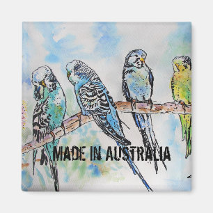 Budgie aquarel vogel schattig gemaakt in Australië Magneet