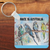 Budgie aquarel vogel schattig gemaakt in Australië Sleutelhanger (Voorkant)