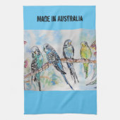 Budgie aquarel vogel schattig gemaakt in Australië Theedoek (Verticaal)