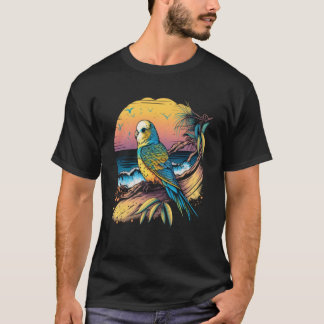 Budgie Beach Budgerigar Parkiet Vogel Zomer 3 T-shirt
