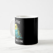 Budgie Bird Christmas I'm Fine Everything Is Fine  Koffiemok (Voorkant links)