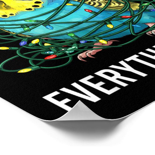 Budgie Bird Christmas I'm Fine Everything Is Fine  Poster (Hoek)