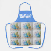 Budgie Bird Cute Waterverf Blue Womans Kitchen Schort (Voorkant)