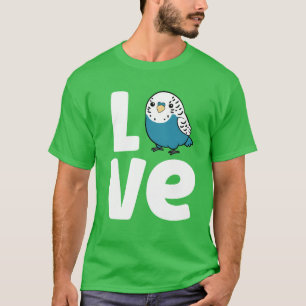 Budgie Bird Love Schattigee Parkiet retro T-shirt