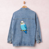Budgie Bird Parakeet Cute Parakeet Blue Denim Jacket (Hangar)