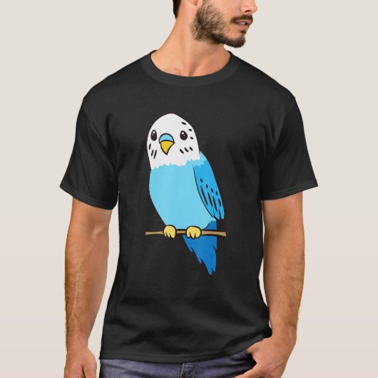 Budgie Bird Parakeet Cute Parakeet Blue T-shirt (Voorkant)