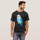 Budgie Bird Parakeet Cute Parakeet Blue T-shirt (Voorkant volledig)
