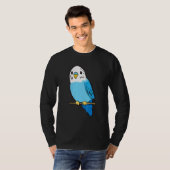 Budgie Bird Parakeet Cute Parakeet Blue T-shirt (Voorkant volledig)